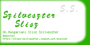 szilveszter slisz business card